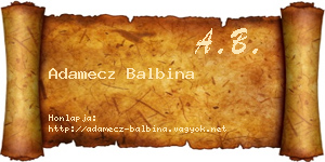 Adamecz Balbina névjegykártya